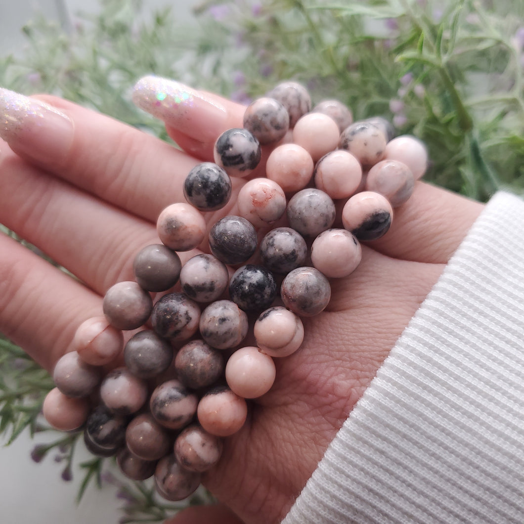 Pink Zebra Jasper Stretch Bracelet