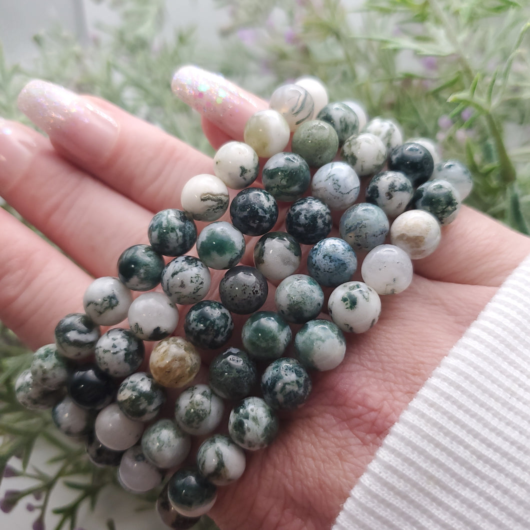 Moss Agate Stretch Bracelet