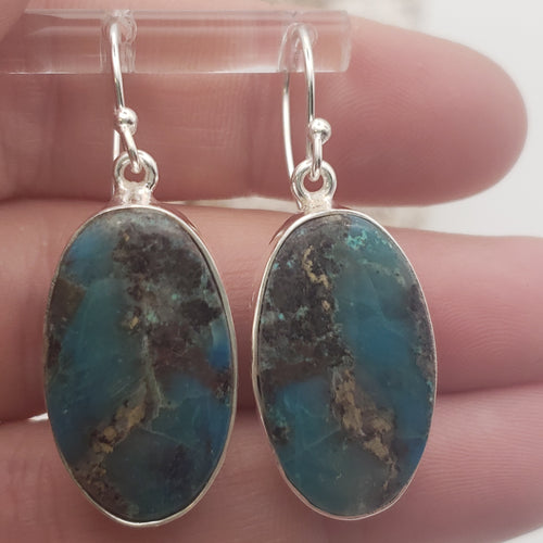 Chrysocolla Sterling Silver Earrings