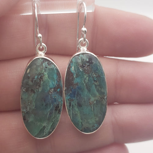 Chrysocolla Sterling Silver Earrings