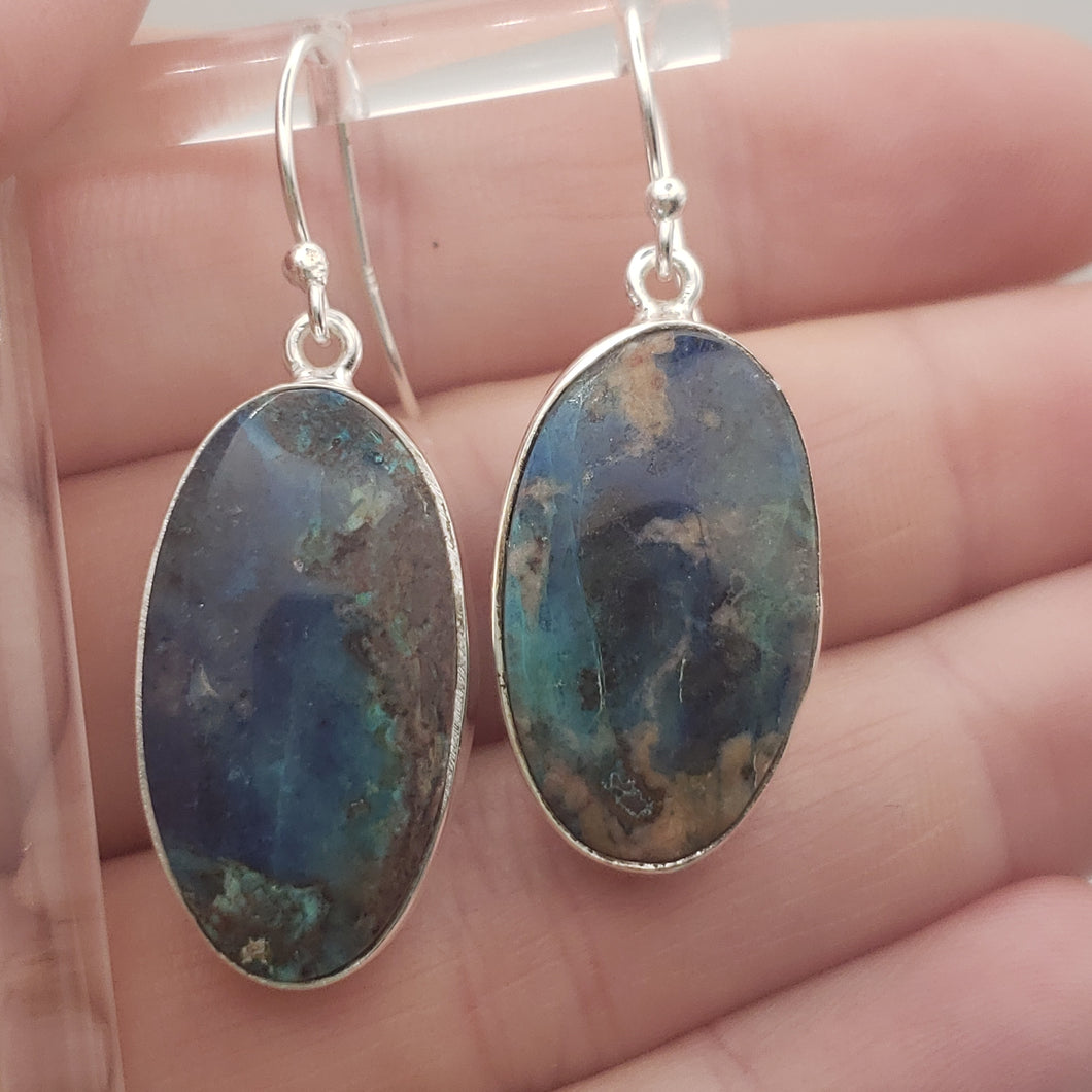 Chrysocolla Sterling Silver Earrings