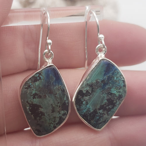 Chrysocolla Sterling Silver Earrings