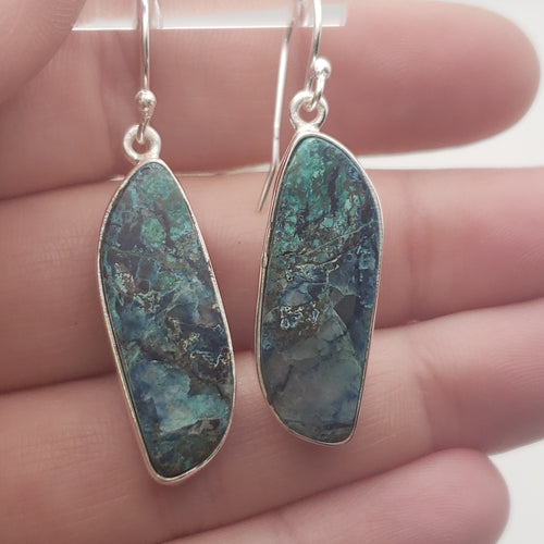 Chrysocolla Sterling Silver Earrings