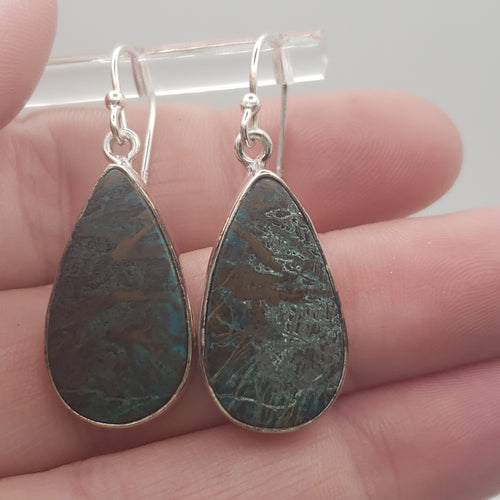 Chrysocolla Sterling Silver Earrings