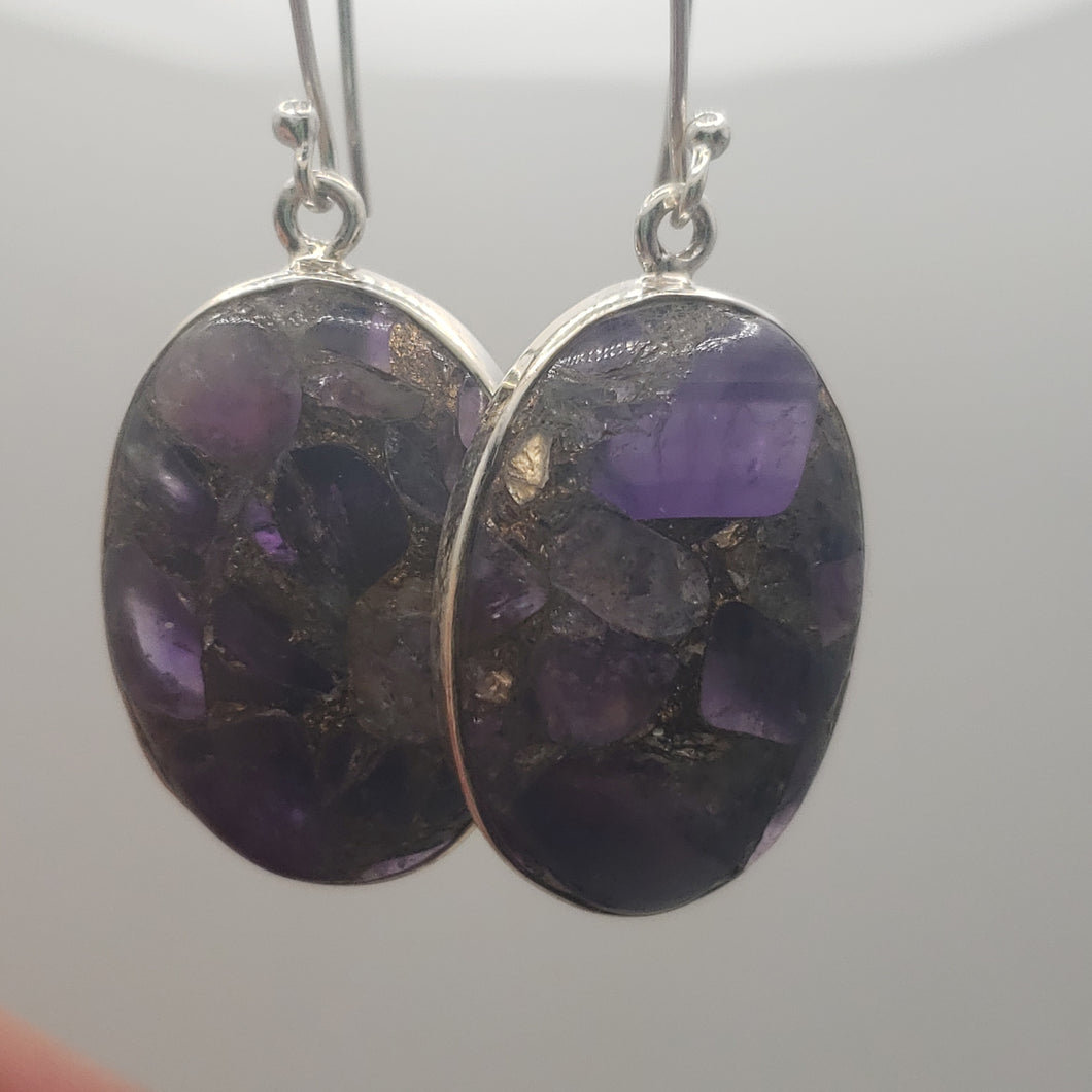 Bronze Amethyst Sterling Silver Earrings