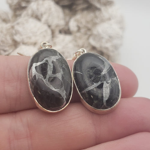 Zinc Obsidian Sterling Silver Earrings