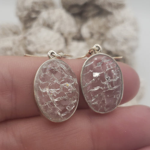 Crackled Quartz Sterling Silver Earrings