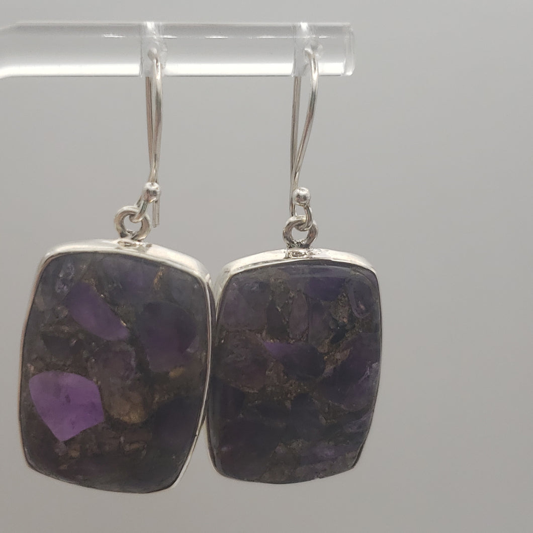 Bronze Amethyst Sterling Silver Earrings