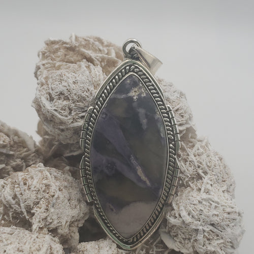 Fluorite Sterling Silver Pendant with 20in Sterling Silver Necklace