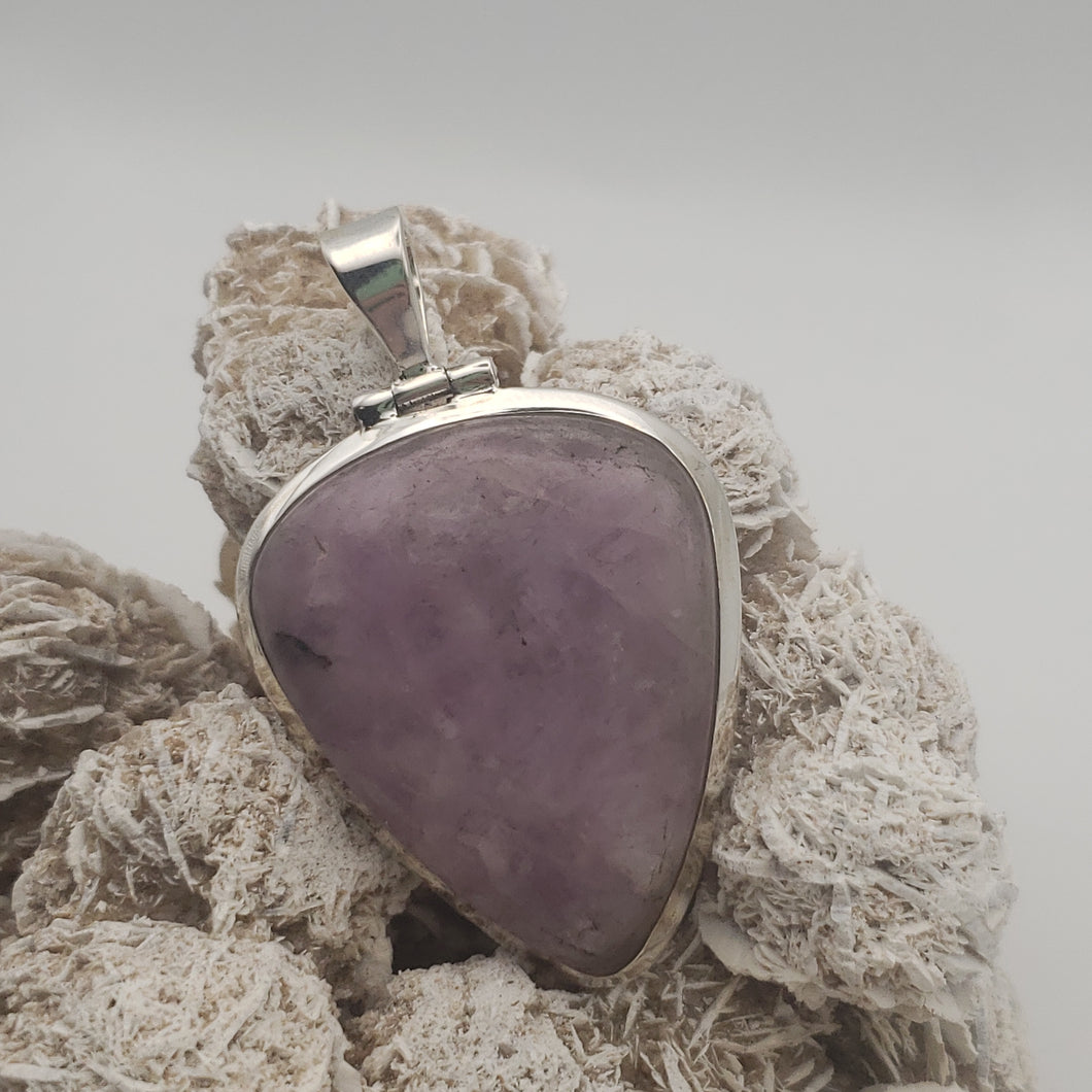 Kunzite Sterling Silver Pendant with 20in Sterling Silver Necklace