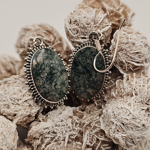 Tree Agate Sterling Silver Earrings