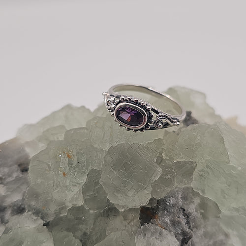 Amethyst Sterling Silver Ring Size  6