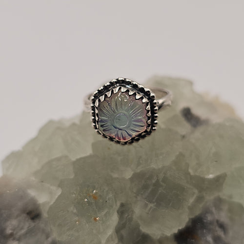 Aurora Sunflower Sterling Silver Ring Size 5.5