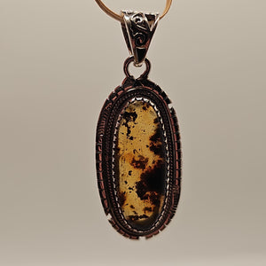 Baltic Amber Sterling Silver Pendant with 20" Sterling Silver Necklace