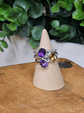 Load image into Gallery viewer, Amethyst &amp; Citrine Sterling Silver Ring