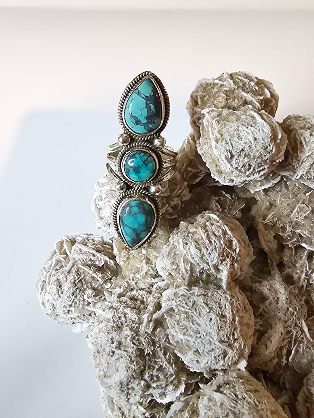 Tibetan Turquoise Sterling Silver Ring Size 6