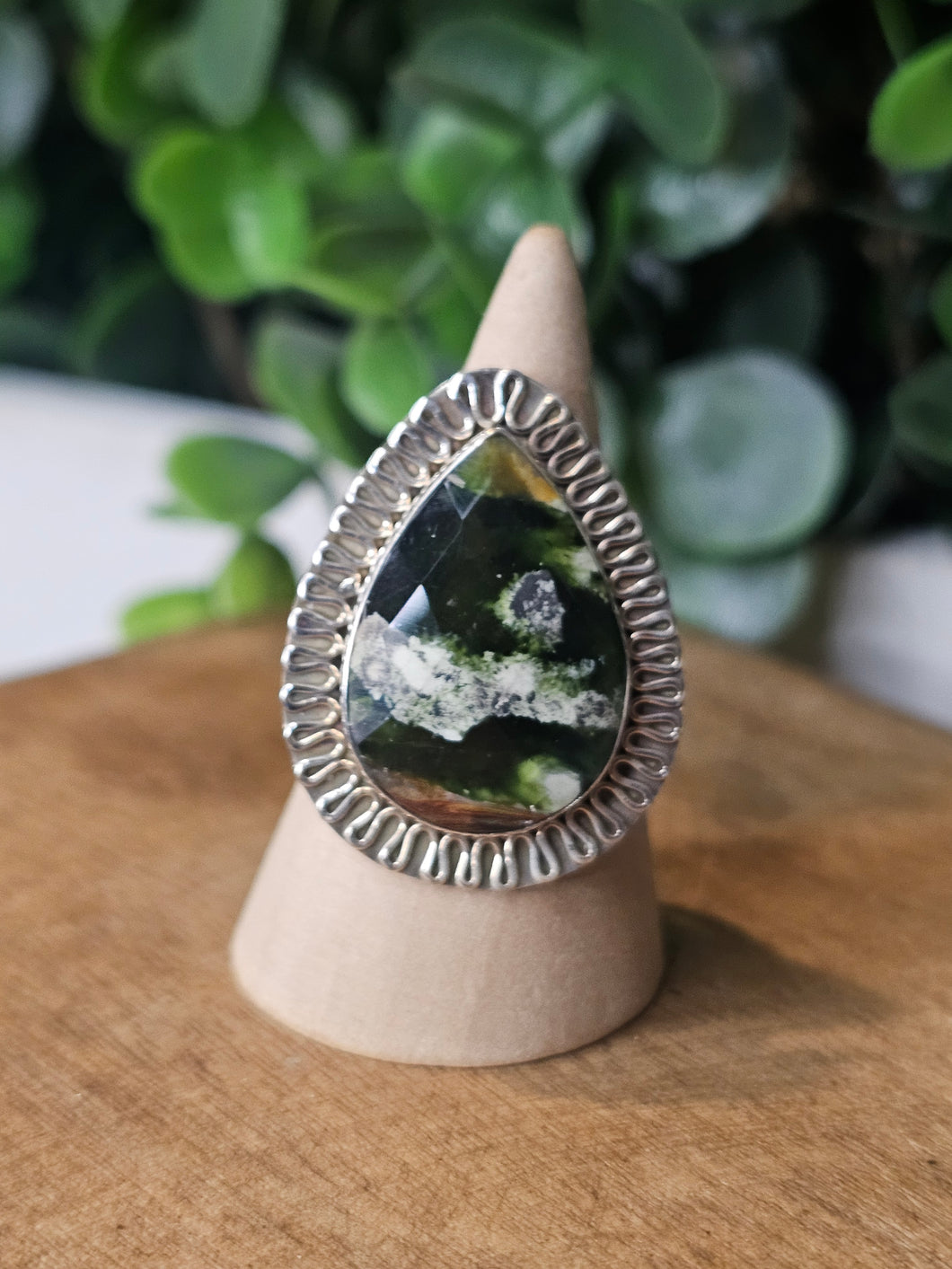 Chrome Chalcedony Sterling Silver Ring Size 11