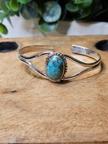 Morenci Turquoise Sterling Silver Bangle Bracelet