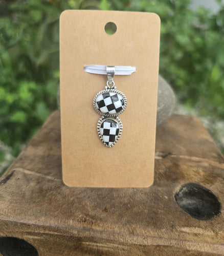 Checkerboard Sterling Silver Pendant