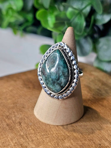 Sakota Emerald Sterling Silver Ring Size 10