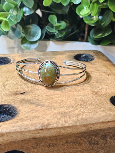 #8 Turquoise Sterling Silver Bangle Bracelet