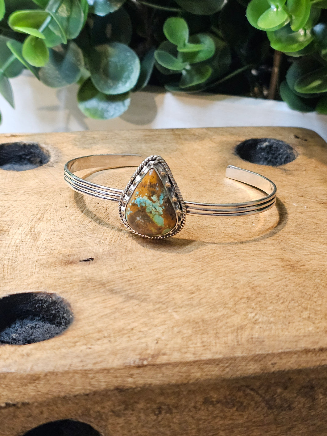 #8 Turquoise Sterling Silver Bangle Bracelet