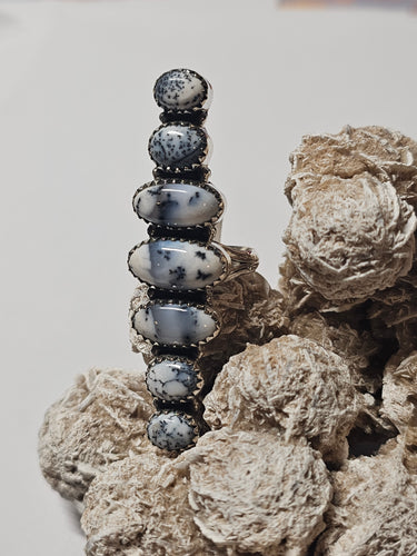 Dendritic Agate Sterling Silver 7 Mount Ring