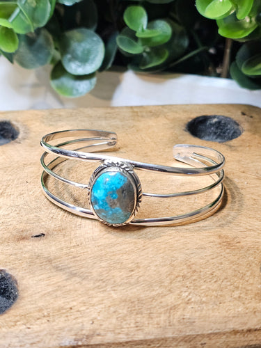 Morenci Turquoise Sterling Silver Bangle Bracelet