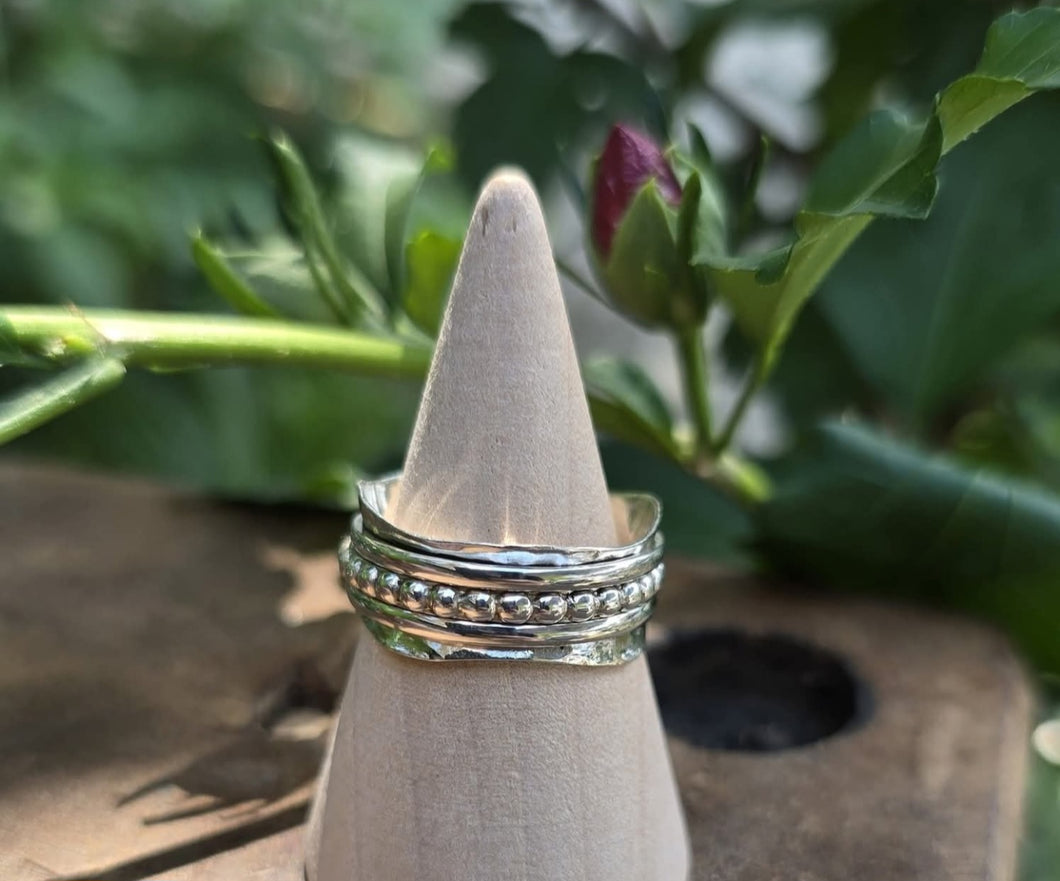 Sterling Silver 360 Spinner Fidget Ring