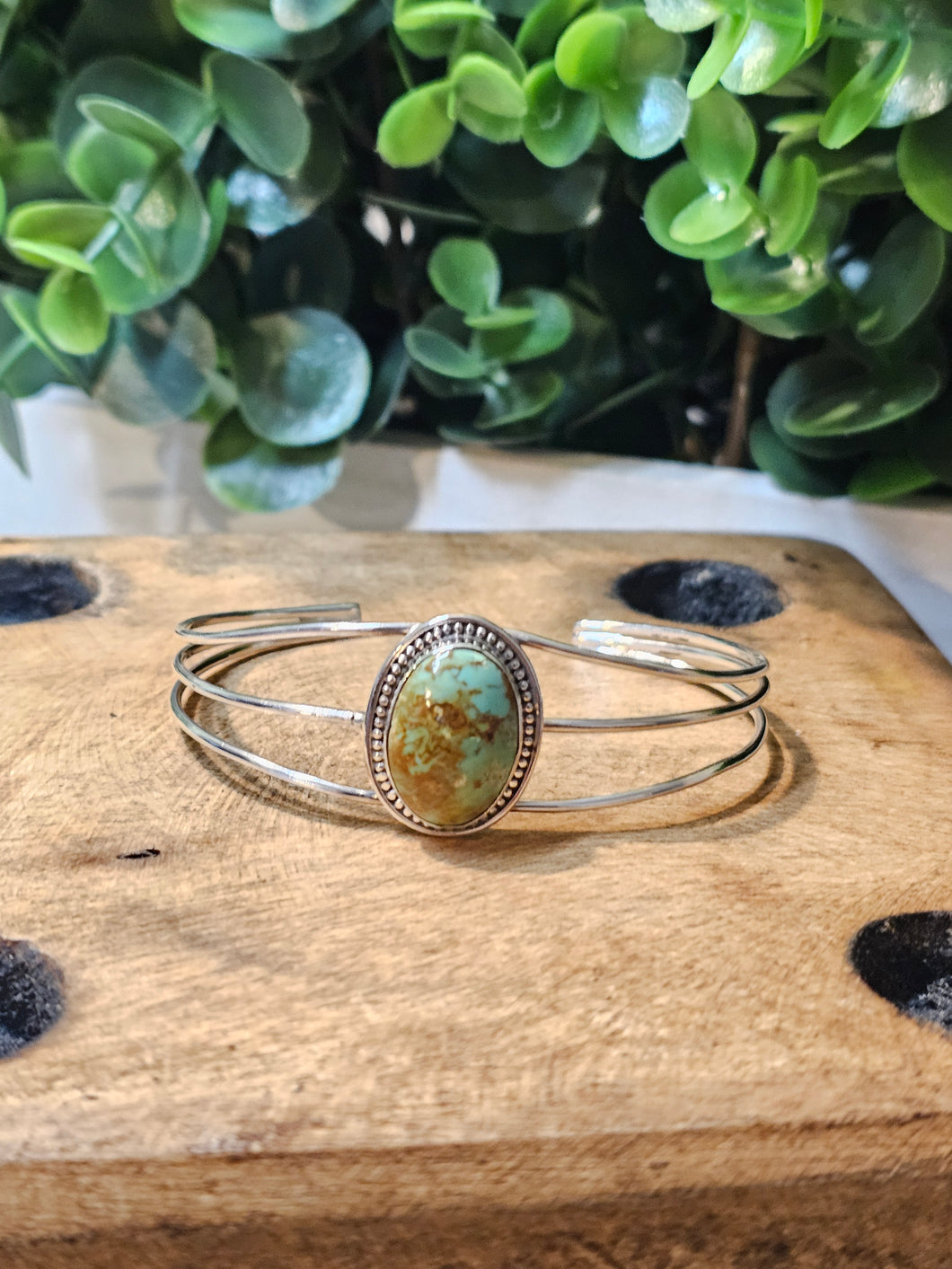 #8 Turquoise Sterling Silver Bangle Bracelet