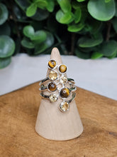 Load image into Gallery viewer, Tigers Eye &amp; Citrine Sterling Silver Ring