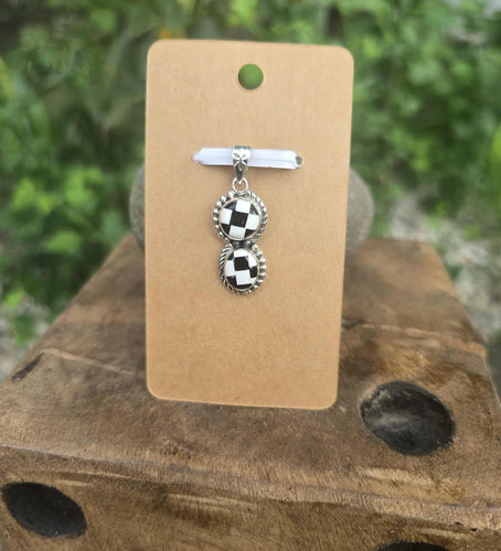 Checkerboard Sterling Silver Pendant