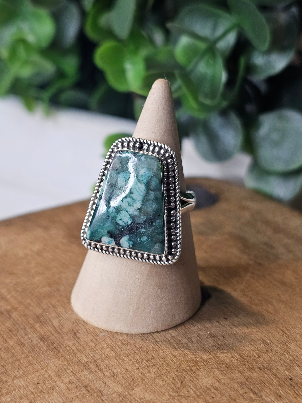 Sakota Emerald Sterling Silver Ring Size 9