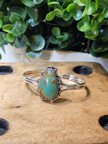 #8 Turquoise Sterling Silver Bangle Bracelet