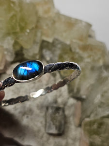 Labradorite Sterling Silver Adjustable Cuff Bracelet