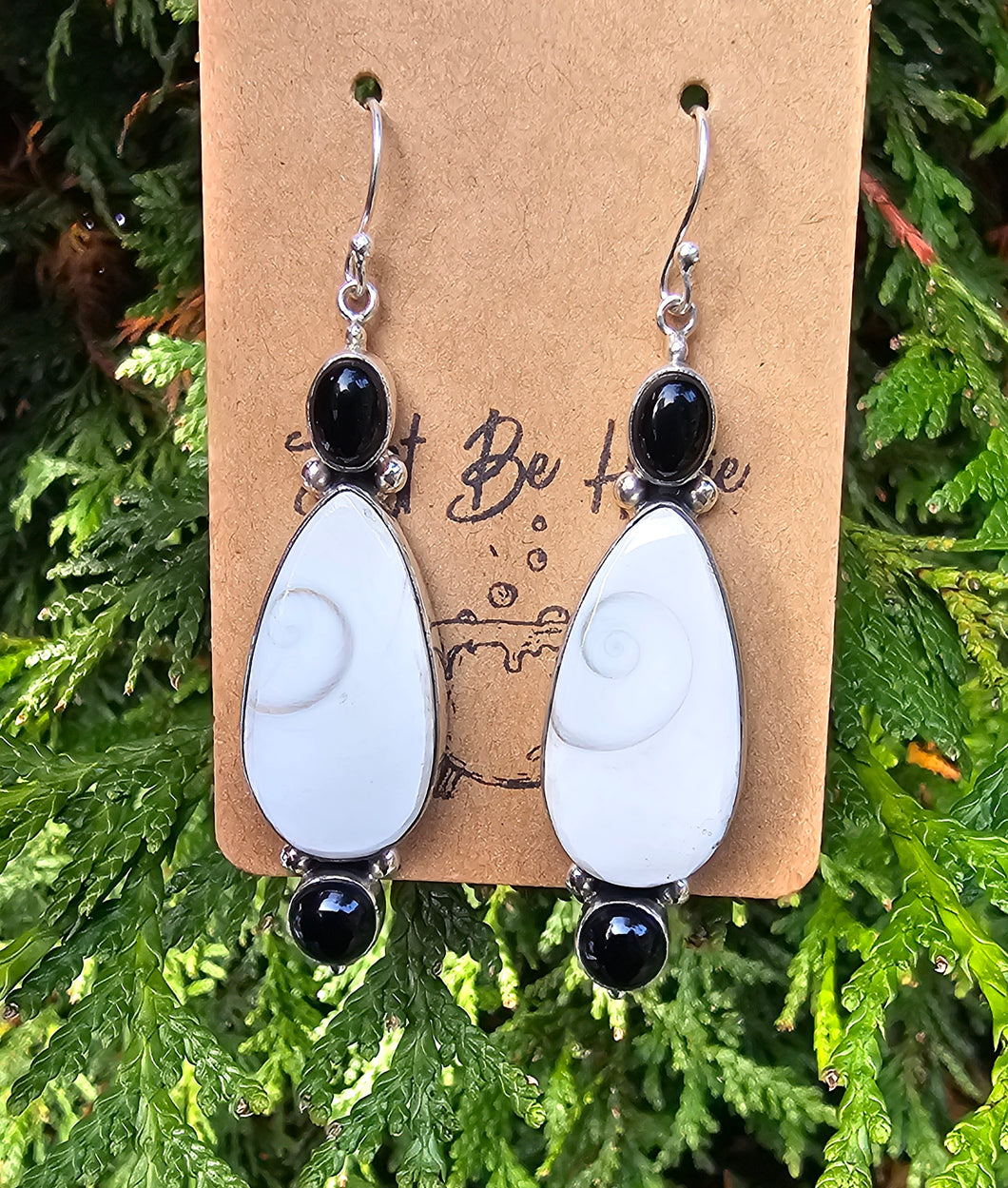 Shiva Eye & Black Onyx Sterling Silver Earrings
