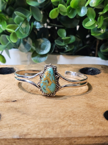 #8 Turquoise Sterling Silver Bangle Bracelet
