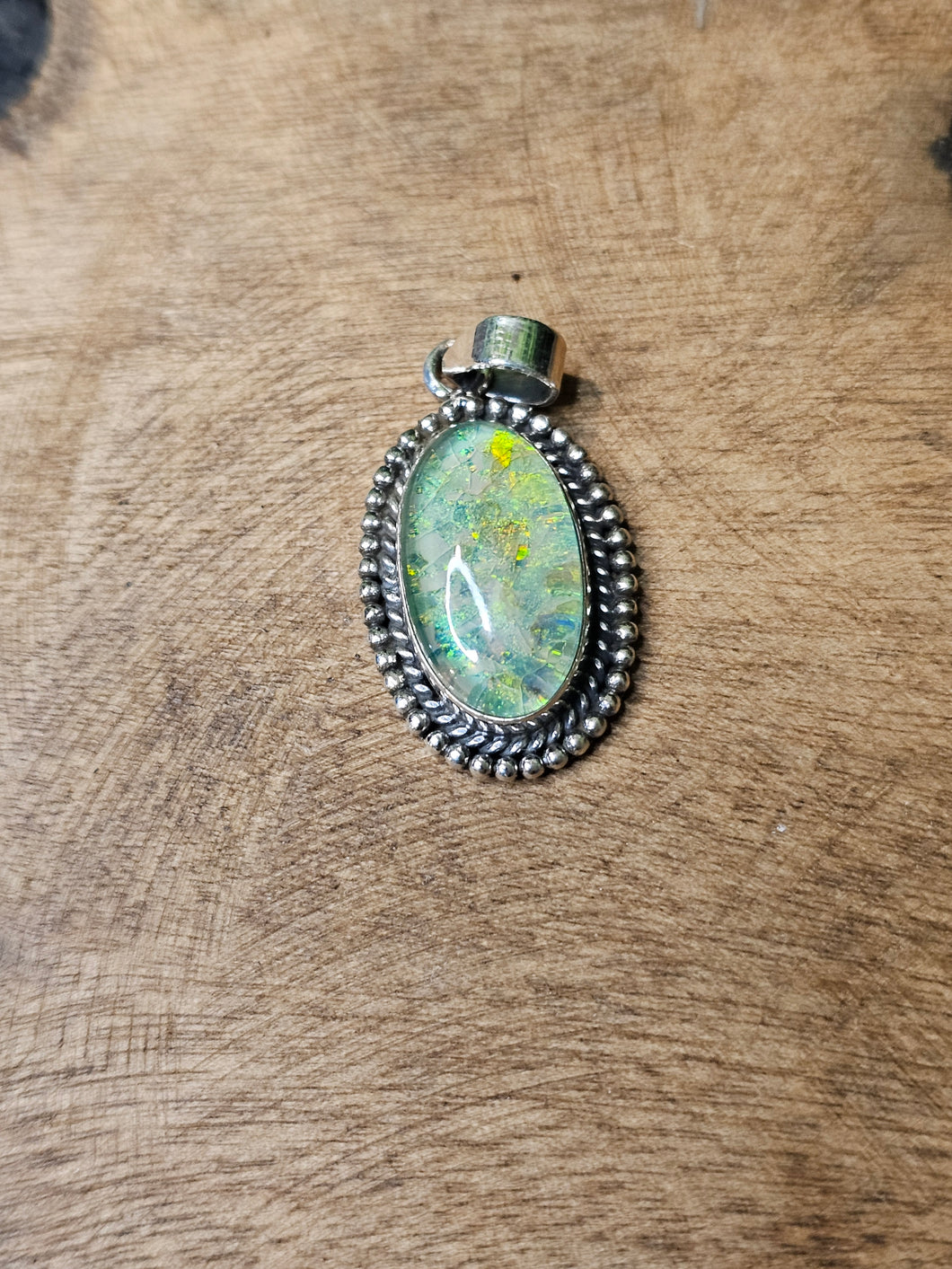 Monarch Opal Sterling Silver Pendant