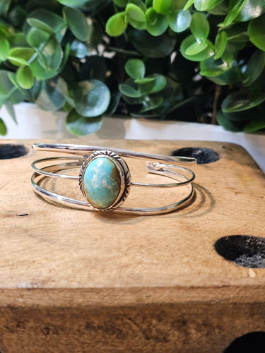 #8 Turquoise Sterling Silver Bangle Bracelet