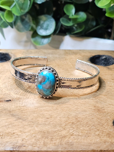 Morenci Turquoise Sterling Silver Bangle Bracelet