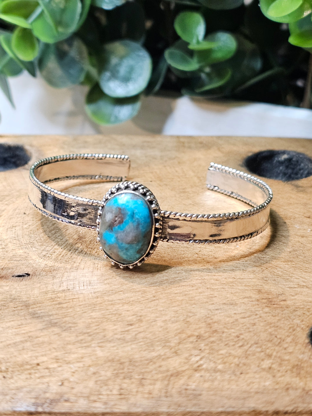 Morenci Turquoise Sterling Silver Bangle Bracelet