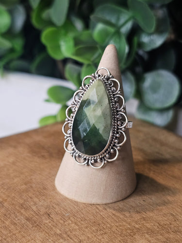 Chrome Chalcedony Sterling Silver Ring Size 9