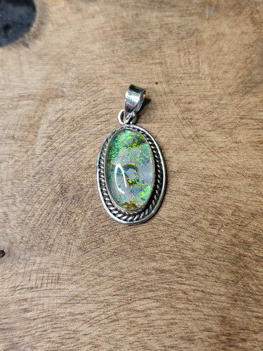 Monarch Opal Sterling Silver Pendant