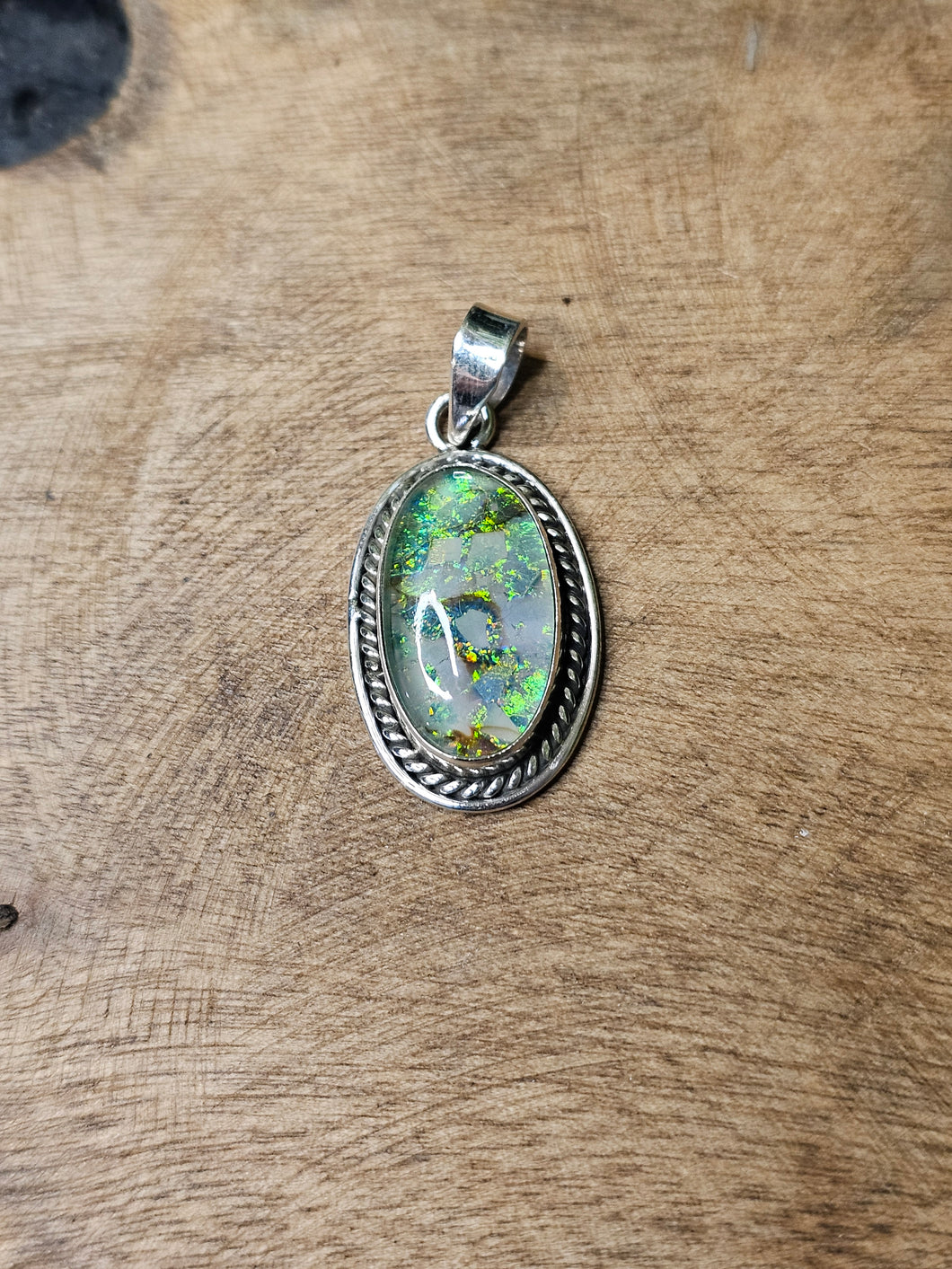 Monarch Opal Sterling Silver Pendant
