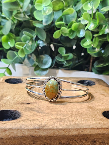 #8 Turquoise Sterling Silver Bangle Bracelet