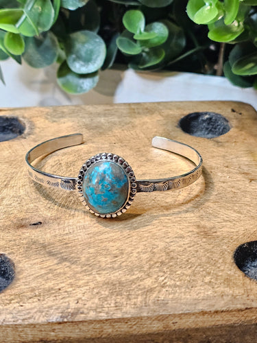 Morenci Turquoise Sterling Silver Bangle Bracelet