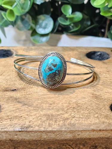 #8 Turquoise Sterling Silver Bangle Bracelet