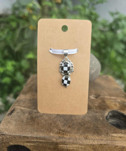 Checkerboard Sterling Silver Pendant