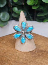 Load image into Gallery viewer, Turquoise Sterling Silver Flower Ring