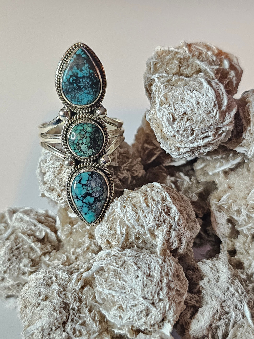 Tibetan Turquoise Sterling Silver Ring Size 10